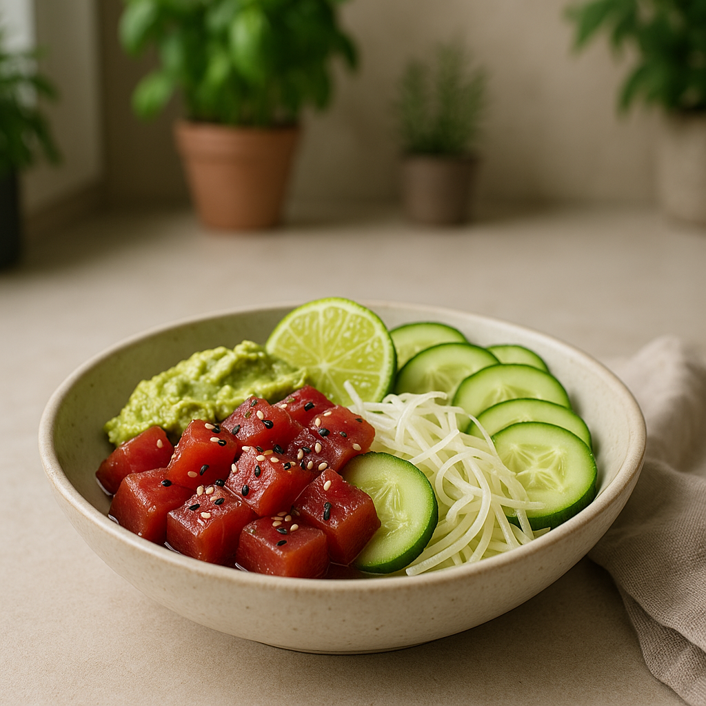Thunfisch-Sushi-Bowl mit Avocadocreme