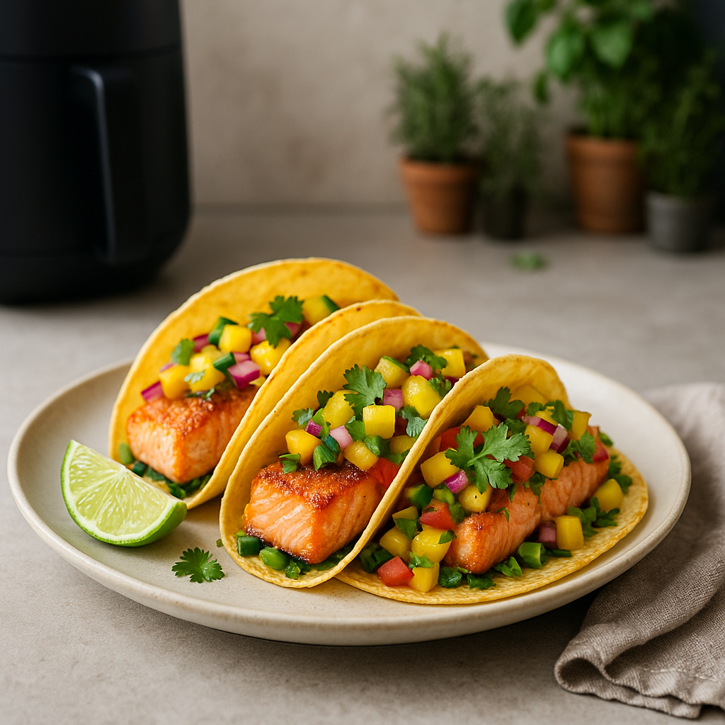 Airfryer Lachs Tacos mit Mango-Salsa