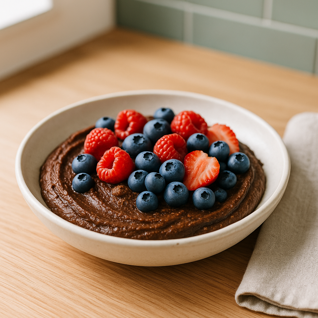 Schoko-Hummus mit frischen Beeren - Dessert-Dip