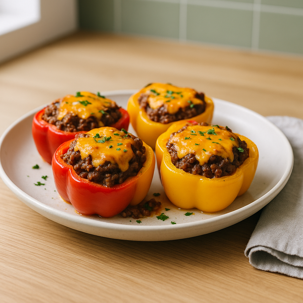 Cheeseburger-gefüllte Paprika