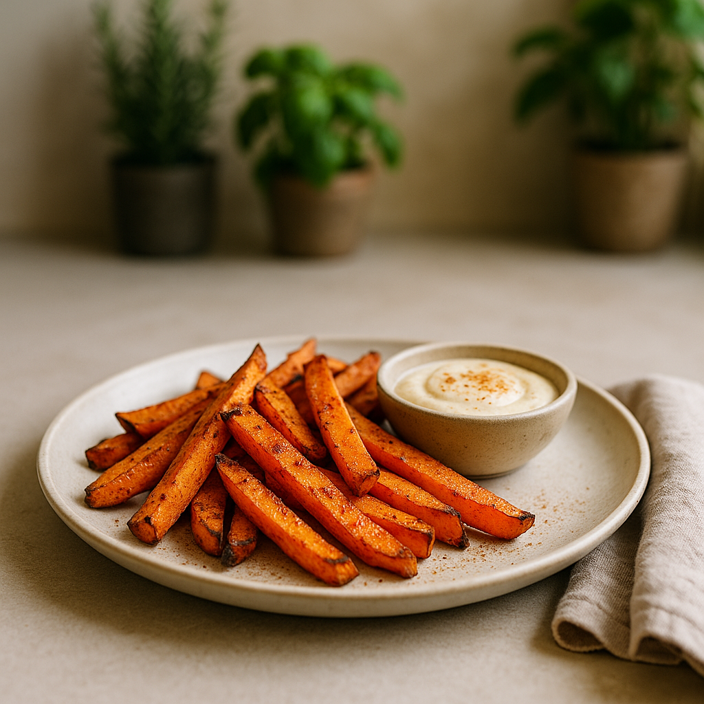 Hokkaido-Kürbis-Pommes mit Zimt-Chili-Dip