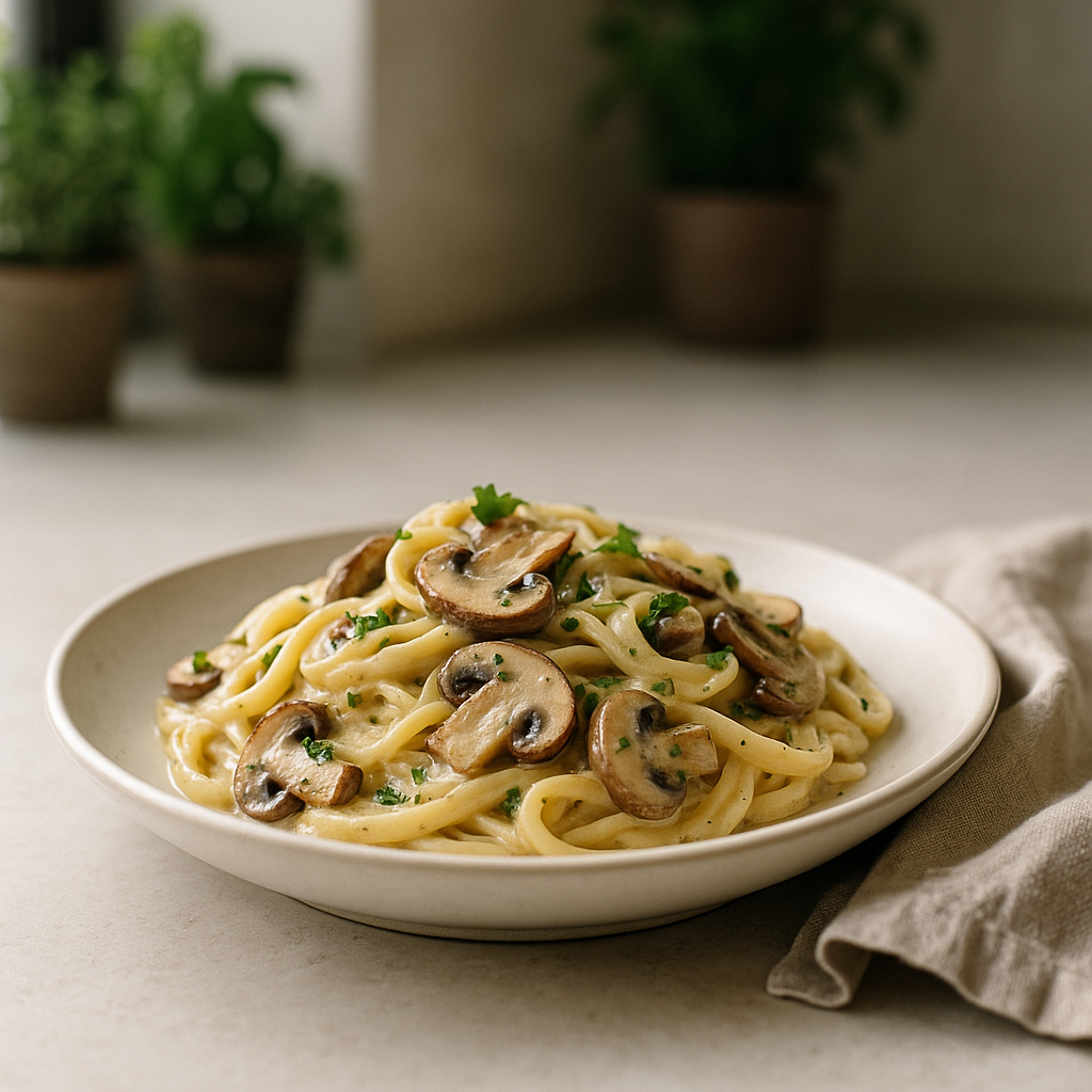 Cremige Pilz-Rahm-Pasta