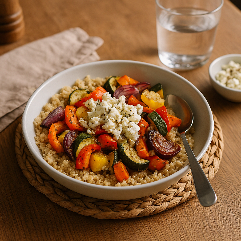 Warme Gemüse-Bowl mit Feta und Quinoa