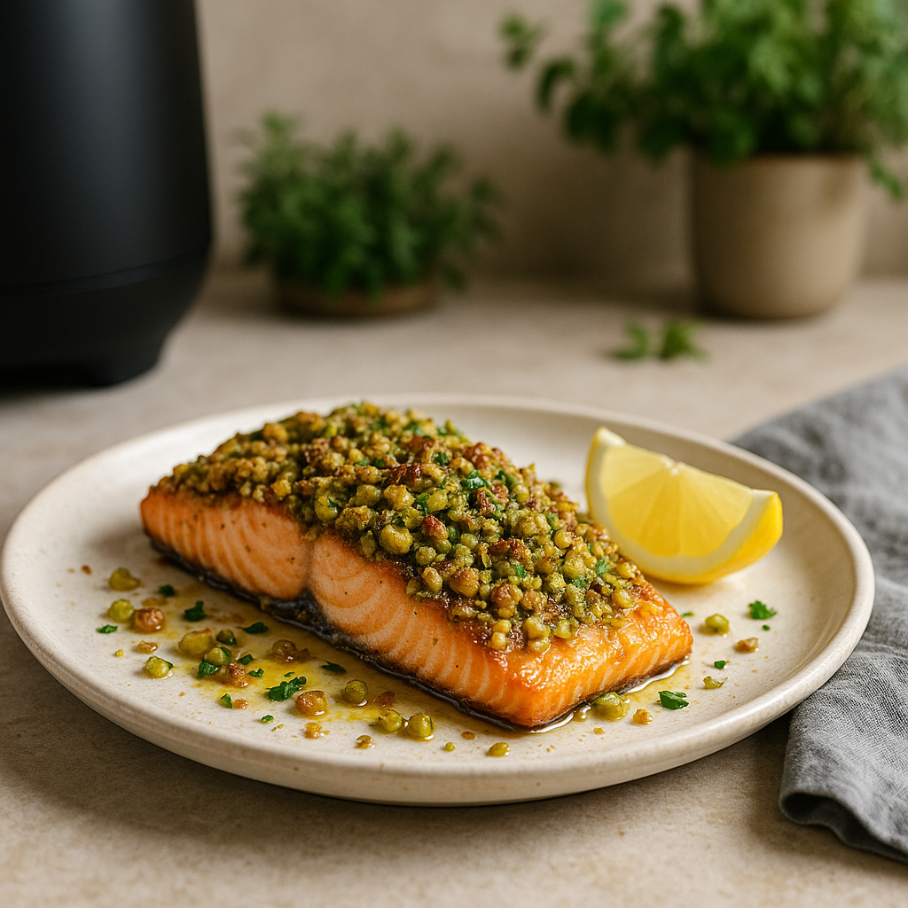 Airfryer Lachs mit Knusper-Pistazienkruste