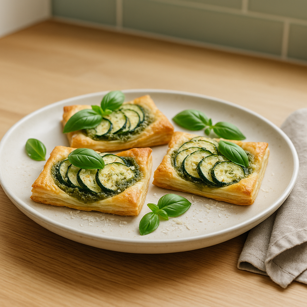 Gefüllte Zucchini-Pesto-Puffs