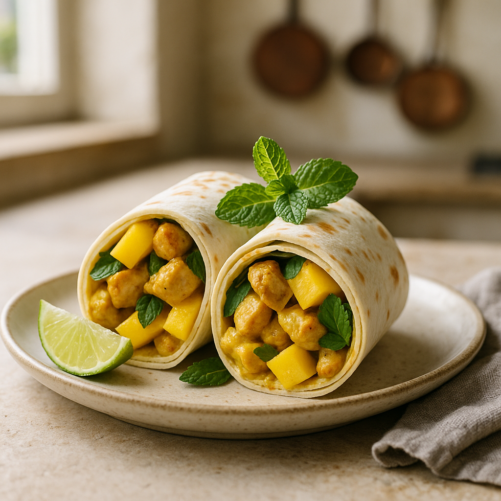 Mango-Curry-Geflügel-Wraps
