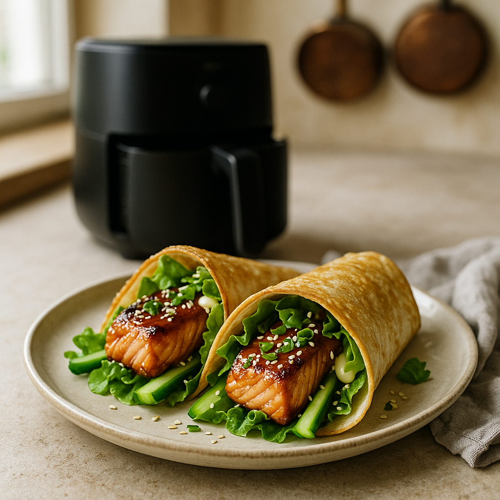 Knusprige Teriyaki-Lachs-Wraps